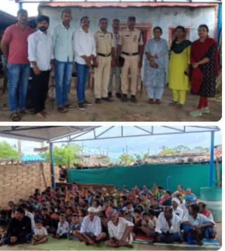 జైనూర్ మండలం భూషిమెట్ట గ్రామం లో జిల్లా పోలీస్ కళాబృందం ఆధ్వర్యంలో ప్రజా అవగాహన కార్యక్రమం.